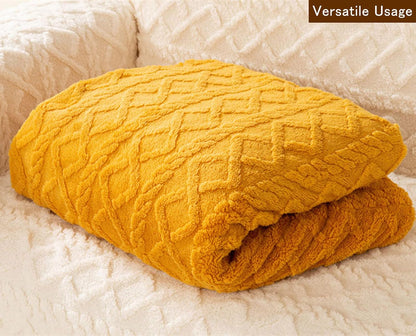 Plush Thick Sofa Bed Blanket Throw Solid Color Sofa Cover Furniture Protector Ultra Soft Throw Bedspread Modern Style -pink-180cmx130cm