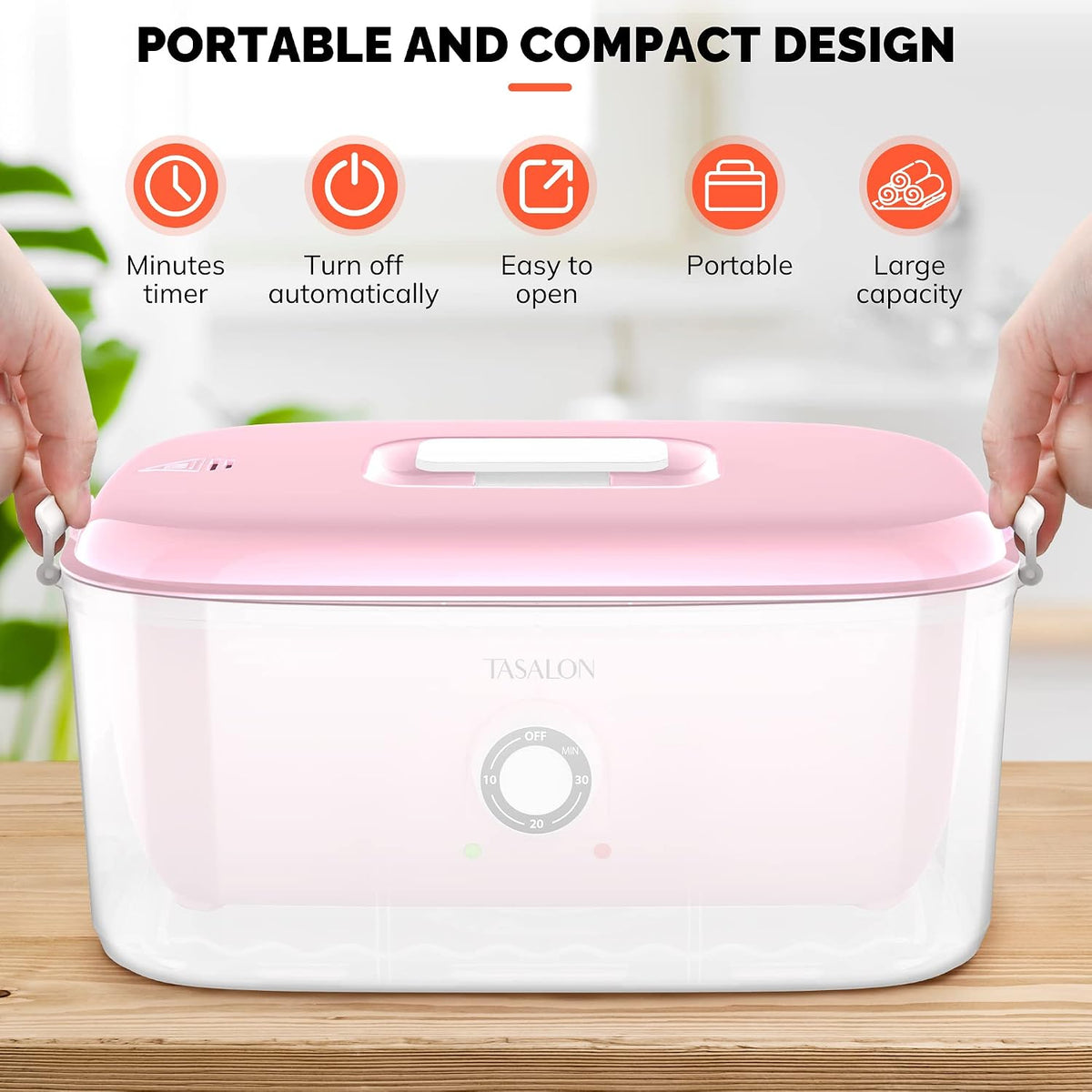Hot Towel Steamer for Facials, Hot Towel Warmer Quickly Heats Up in 5 Minutes, Portable Towel Machine Fits 16 Mini Towels, Salon Equipment Towel Warmer for Facials, Spa, Massage, Pink