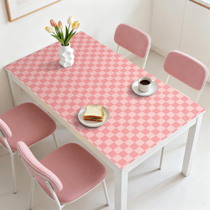 Pink Checkered Wallpaper Peel and Stick Pink Checkered Contact Paper Peel and Stick Gingham Checkerboard Wallpaper Geometric Removable Wall Paper for Bathroom Girls Bedroom Walls 17.5"x79"