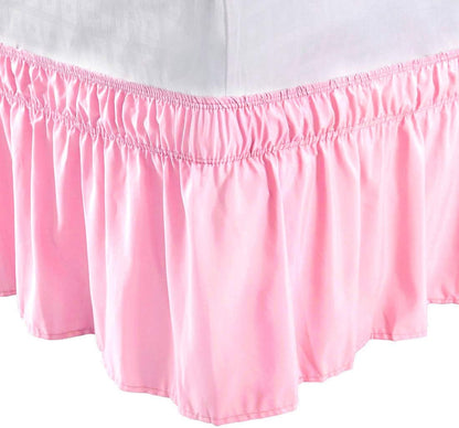 Bed Skirt Wrap Around, Bedskirt 15 Inch Drop Queen Pink