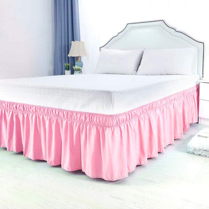 Bed Skirt Wrap Around, Bedskirt 15 Inch Drop Queen Pink