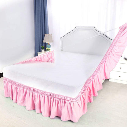 Bed Skirt Wrap Around, Bedskirt 15 Inch Drop Queen Pink
