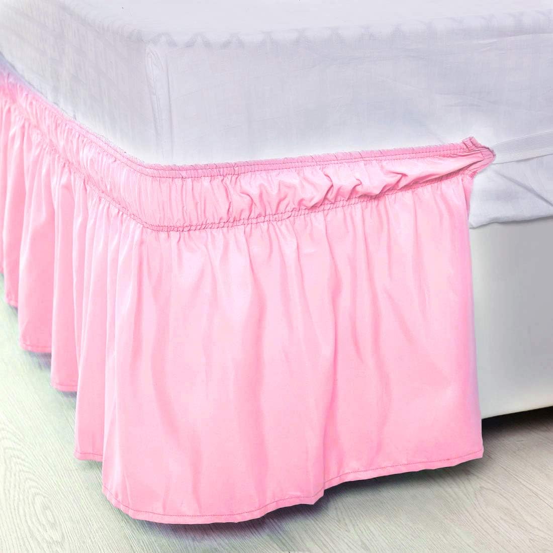 Bed Skirt Wrap Around, Bedskirt 15 Inch Drop Queen Pink