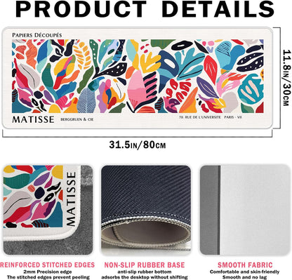 Abstract Computer Desk Mat Matisse Boho Mouse Pad 31.5x11.8