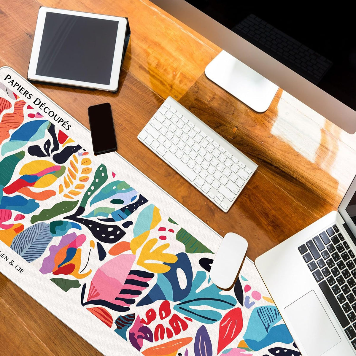 Abstract Computer Desk Mat Matisse Boho Mouse Pad 31.5x11.8