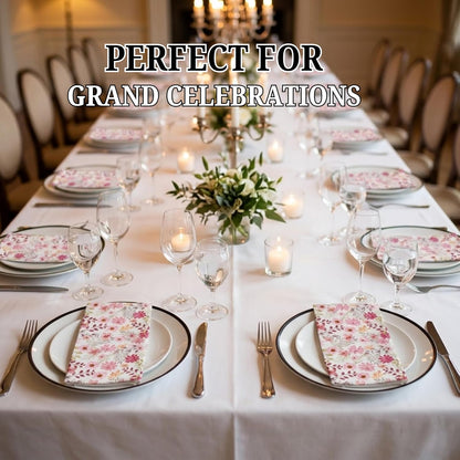 Peachy Pink Disposable Airlaid Buffet/Guest Towels Linen-Feel Luxury Napkins for Parties, Bathroom & Events - 16 Pack