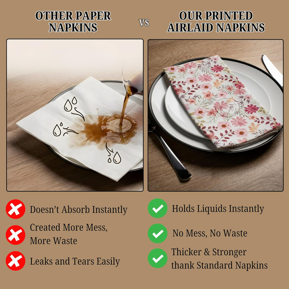 Peachy Pink Disposable Airlaid Buffet/Guest Towels Linen-Feel Luxury Napkins for Parties, Bathroom & Events - 16 Pack
