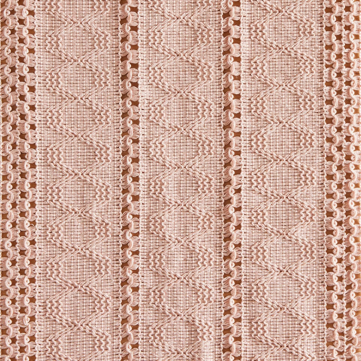 ZeeMart Macrame Style Boho Table Runner, 12x36 Inch Light Pink