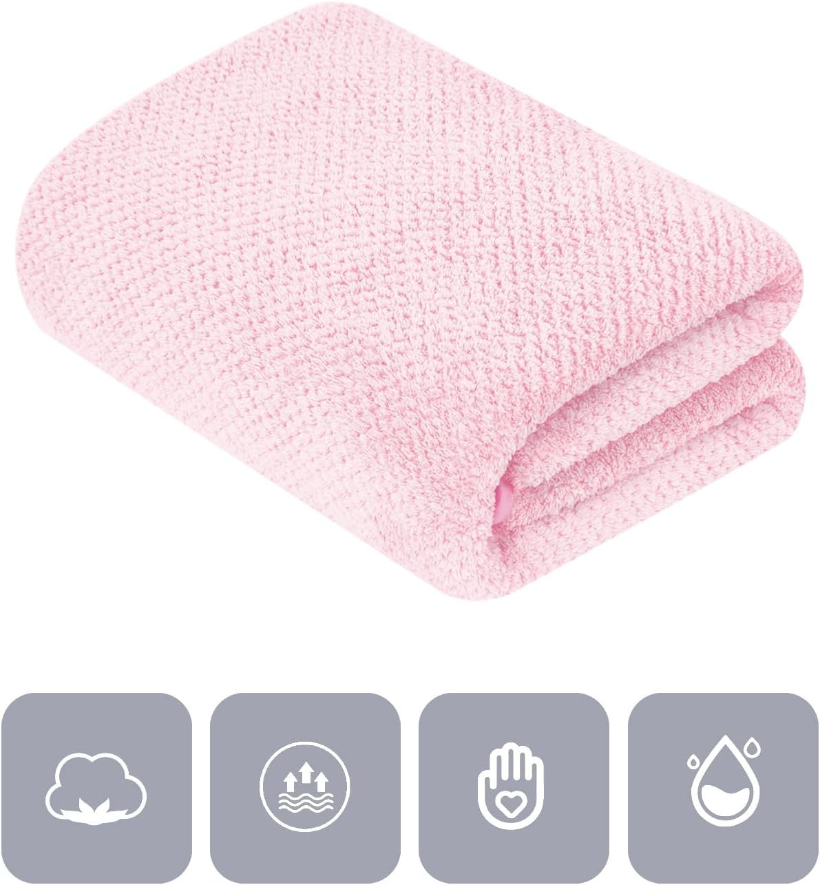 Towels Set 35x70 Inch Oversized Bath Sheets Towels for Adults Luxury Bath Towels Extra Large Sets for Bathroom Super Soft Highly Absorbent Microfiber Shower Towels 80% Polyester (2PCS Pink)