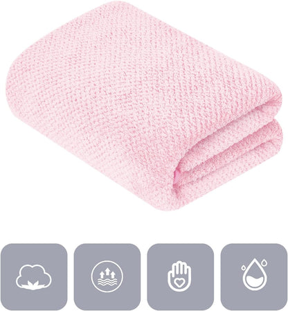 Towels Set 35x70 Inch Oversized Bath Sheets Towels for Adults Luxury Bath Towels Extra Large Sets for Bathroom Super Soft Highly Absorbent Microfiber Shower Towels 80% Polyester (2PCS Pink)
