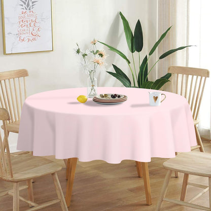 2 Pack Pink Round Plastic Tablecloth Disposable