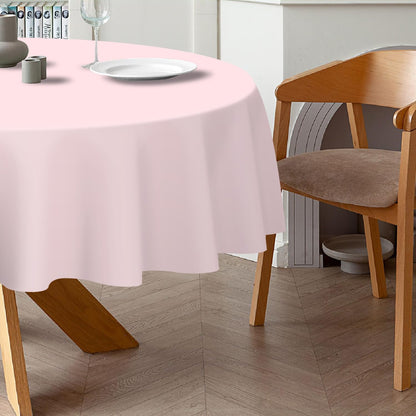 2 Pack Pink Round Plastic Tablecloth Disposable