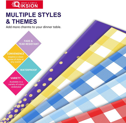 2 Pack Pink Round Plastic Tablecloth Disposable