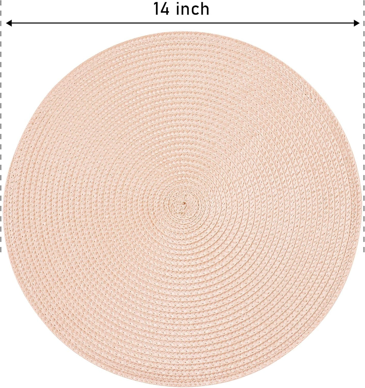 Round Braided Placemats Set of 4 14 Inch Dusty Pink Woven Placemats for Dining Table Washable Non-Slip Table Mats for Kitchen Farmhouse and Indoor Outdoor Dining