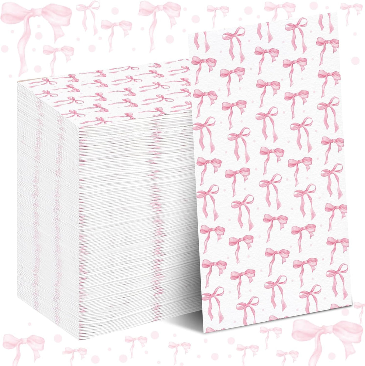 100 Pack Pink Coquette Bow Napkins Disposable Folded Paper Towel Bow Party Supplies for Birthday Bridal Shower Bachelorette Bathroom wedding Engagement Decoration