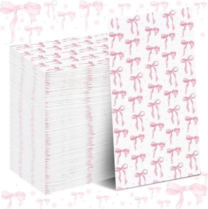 100 Pack Pink Coquette Bow Napkins Disposable Folded Paper Towel Bow Party Supplies for Birthday Bridal Shower Bachelorette Bathroom wedding Engagement Decoration