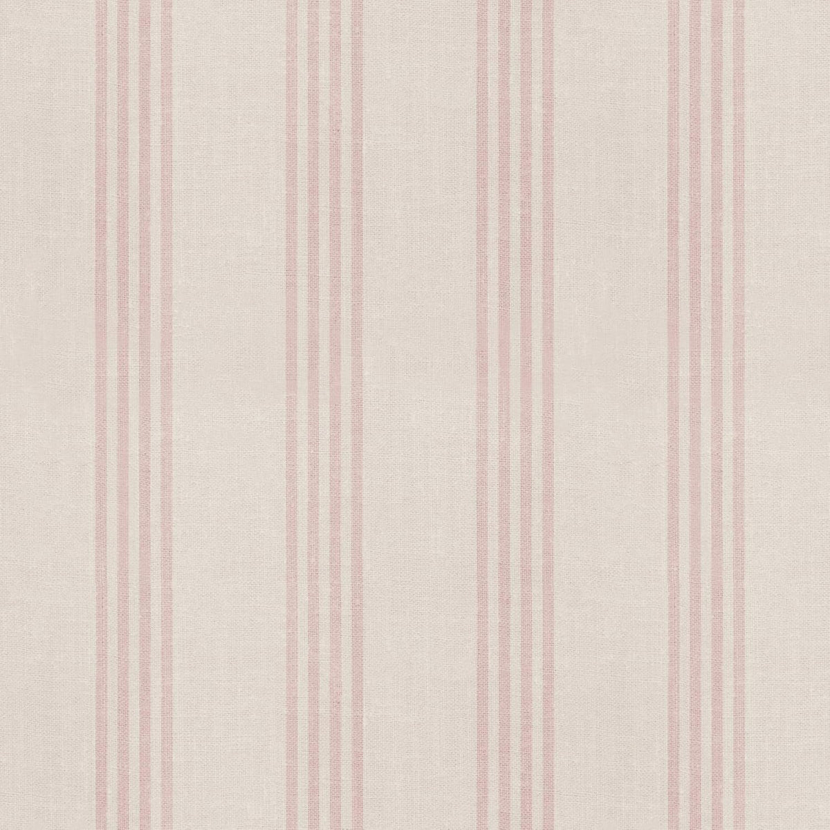 Pink and Beige Striped Peel and Stick Wallpaper, Cottage Farmhouse Style Self-Adhesive for Bathroom, Laundry Room, Girls Room and Bedroom, Made from Fabric Material Works on Textured Walls