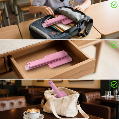 LED Desk Lamp Dimmable Table Lamp with USB Charging Port, 5 Lighting Modes, Sensitive Control, Foldable Portable Desk Light for Home Office Bedroom Reading (Pink, Standard Size - 13.3 inch)