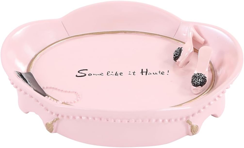 Pink Bathroom Accessories Set 5 Pcs - Soap Dispenser, Toothbrush Holder, Bathroom Tumbler, Soap Dish, Pink Bathroom Decor