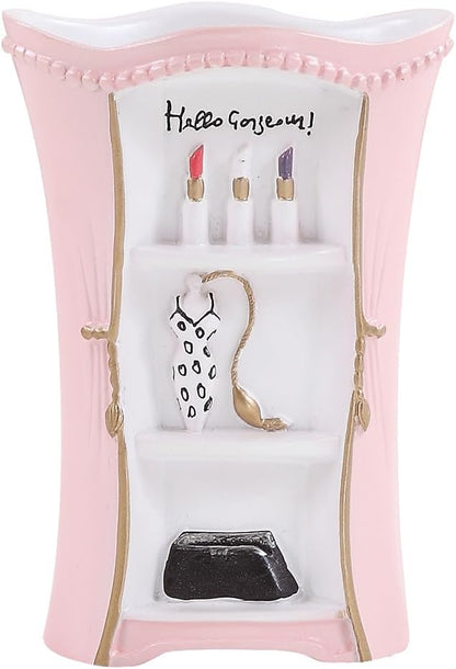 Pink Bathroom Accessories Set 5 Pcs - Soap Dispenser, Toothbrush Holder, Bathroom Tumbler, Soap Dish, Pink Bathroom Decor