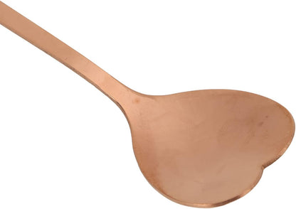 2Pcs Stainless Steel Dessert Spoons, Heart Shaped Spoon for Ice Cream Cake and Fruit, Mirror Polished Food Grade Utensils, Practical Tableware for Daily Use (Pink Gold)
