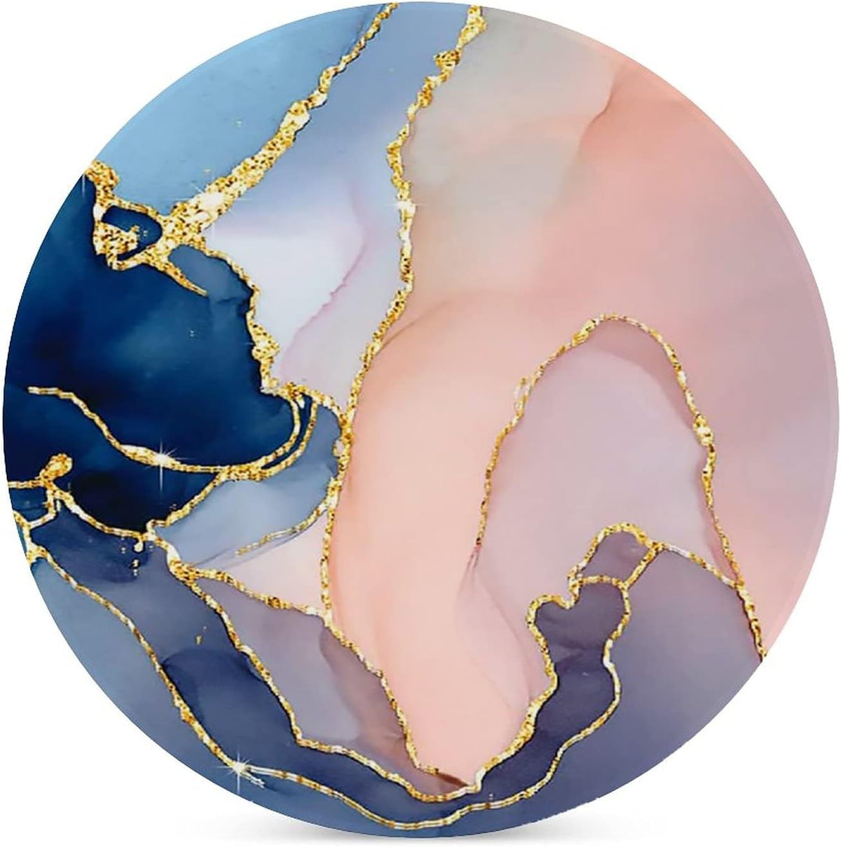 Pink Gold Marble Drink Absorbent Coaster,Pretty Marble Design Ceramic Drink Coaster with Cork Base,Housewarming Gifts,Tabletop Protection Suitable for Kinds of Cups(Pack of 4)