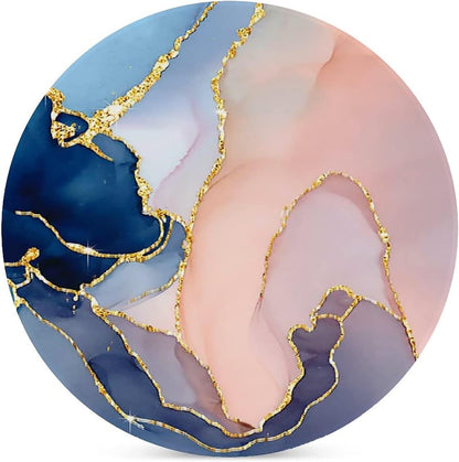 Pink Gold Marble Drink Absorbent Coaster,Pretty Marble Design Ceramic Drink Coaster with Cork Base,Housewarming Gifts,Tabletop Protection Suitable for Kinds of Cups(Pack of 4)