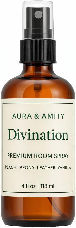 Divination Premium Room Spray – Peach, Peony, Leather & Vanilla | Luxury Home Fragrance Mist | Long-Lasting, Handcrafted Room & Linen Spray