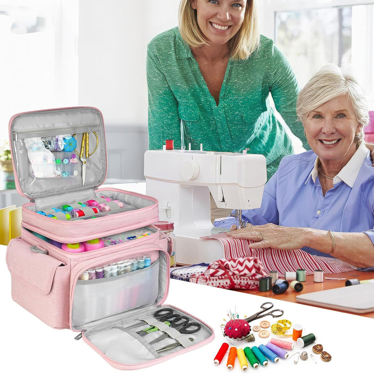 Small Sewing Supplies Organizer Bag(10.5 x 8 x 9inch),Sewing Box