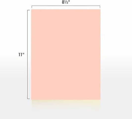 Colored Copy Printing And Writing Paper, 20 pound (75 GSM) 8.5" X 11", Letter Size, 500 Sheets Per Ream. (Peach)