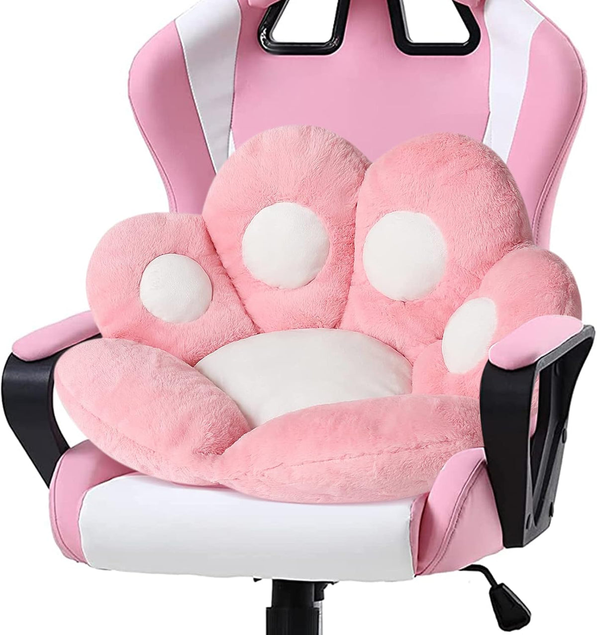 Cat Paw Cushion Kawaii Chair Cushions 27.5 x 23.6 inch Cute Stuff Seat Pad Comfy Lazy Sofa Office Floor Pillow for Gaming Chairs Room Decor Pink