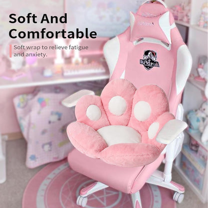 Cat Paw Cushion Kawaii Chair Cushions 27.5 x 23.6 inch Cute Stuff Seat Pad Comfy Lazy Sofa Office Floor Pillow for Gaming Chairs Room Decor Pink
