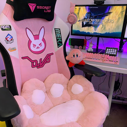 Cat Paw Cushion Kawaii Chair Cushions 27.5 x 23.6 inch Cute Stuff Seat Pad Comfy Lazy Sofa Office Floor Pillow for Gaming Chairs Room Decor Pink