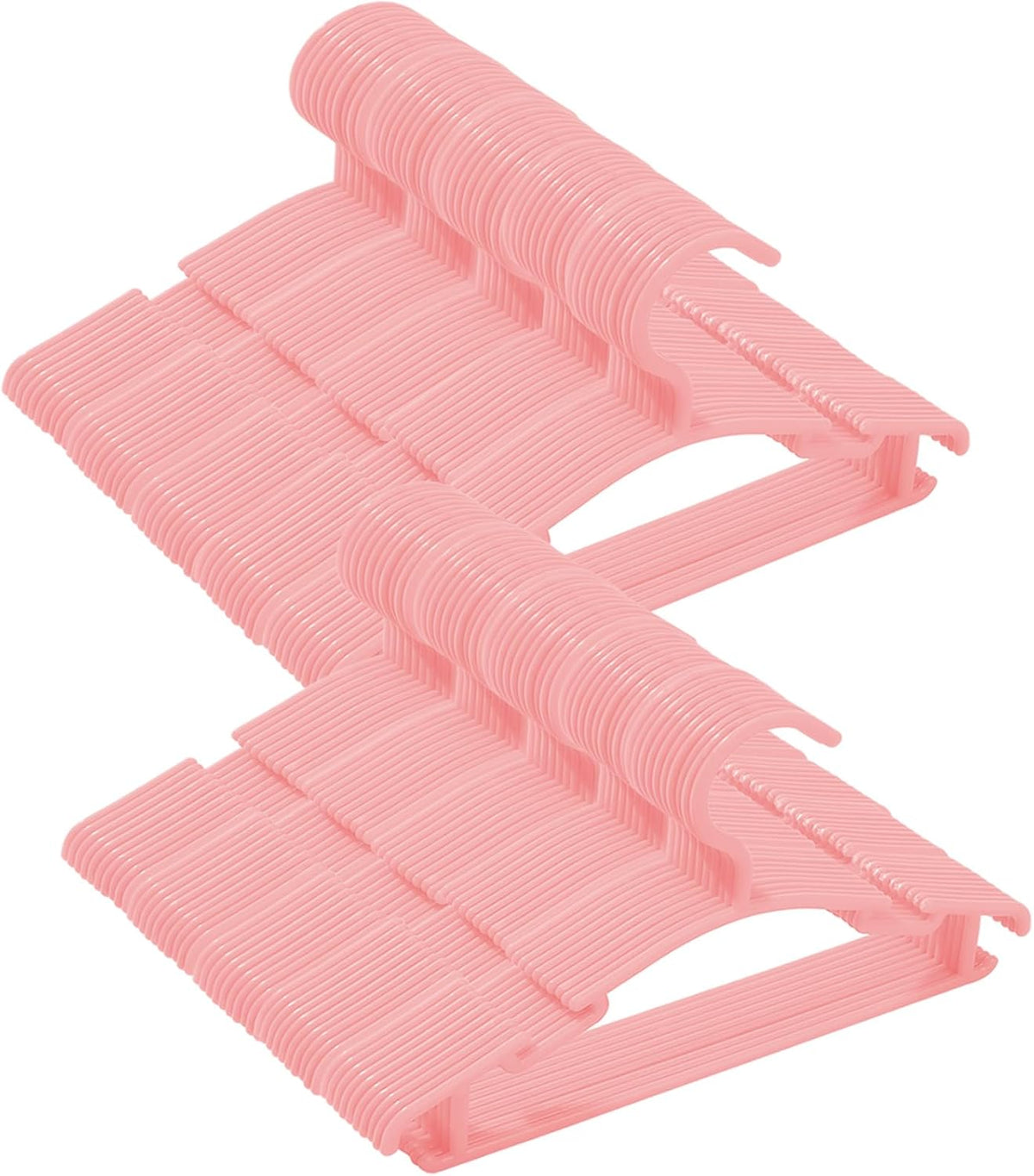 100 Pack Pink Baby Nursery Closet Hangers, Baby Hangers, Kids Hangers, Non-Slip Laundry Infant Pant & Coat Hangers for Newborn Clothes, Ultra-Thin Plastic Hangers for Girls Boys Toddler Kids