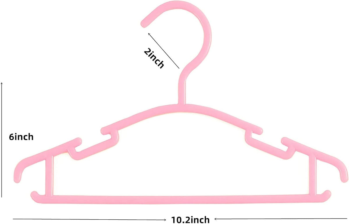100 Pack Pink Baby Nursery Closet Hangers, Baby Hangers, Kids Hangers, Non-Slip Laundry Infant Pant & Coat Hangers for Newborn Clothes, Ultra-Thin Plastic Hangers for Girls Boys Toddler Kids