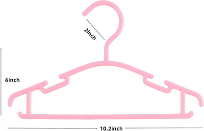 100 Pack Pink Baby Nursery Closet Hangers, Baby Hangers, Kids Hangers, Non-Slip Laundry Infant Pant & Coat Hangers for Newborn Clothes, Ultra-Thin Plastic Hangers for Girls Boys Toddler Kids