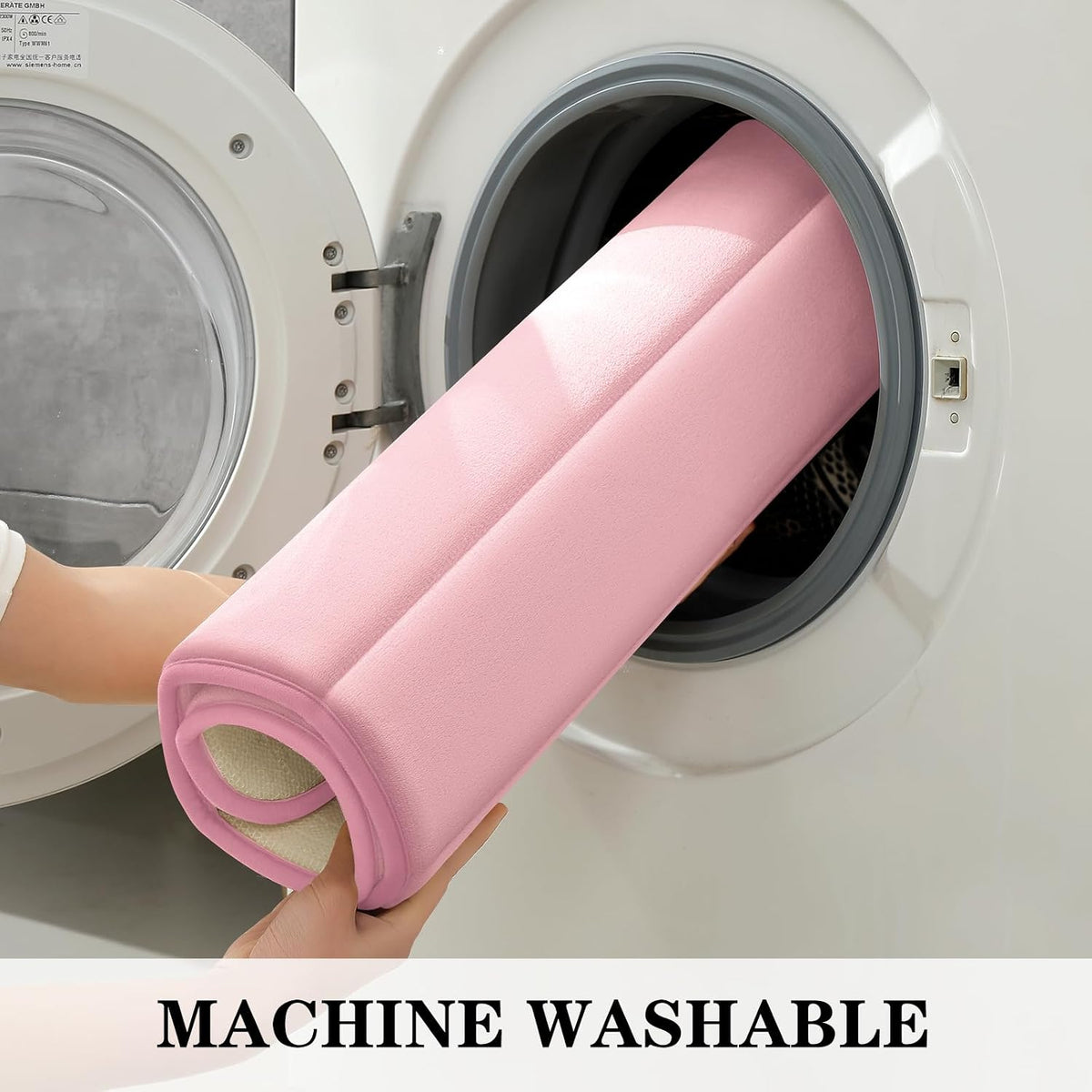 Pink Memory Foam Bathroom Rug Set 17"x24"+20"x32"+U20 x24