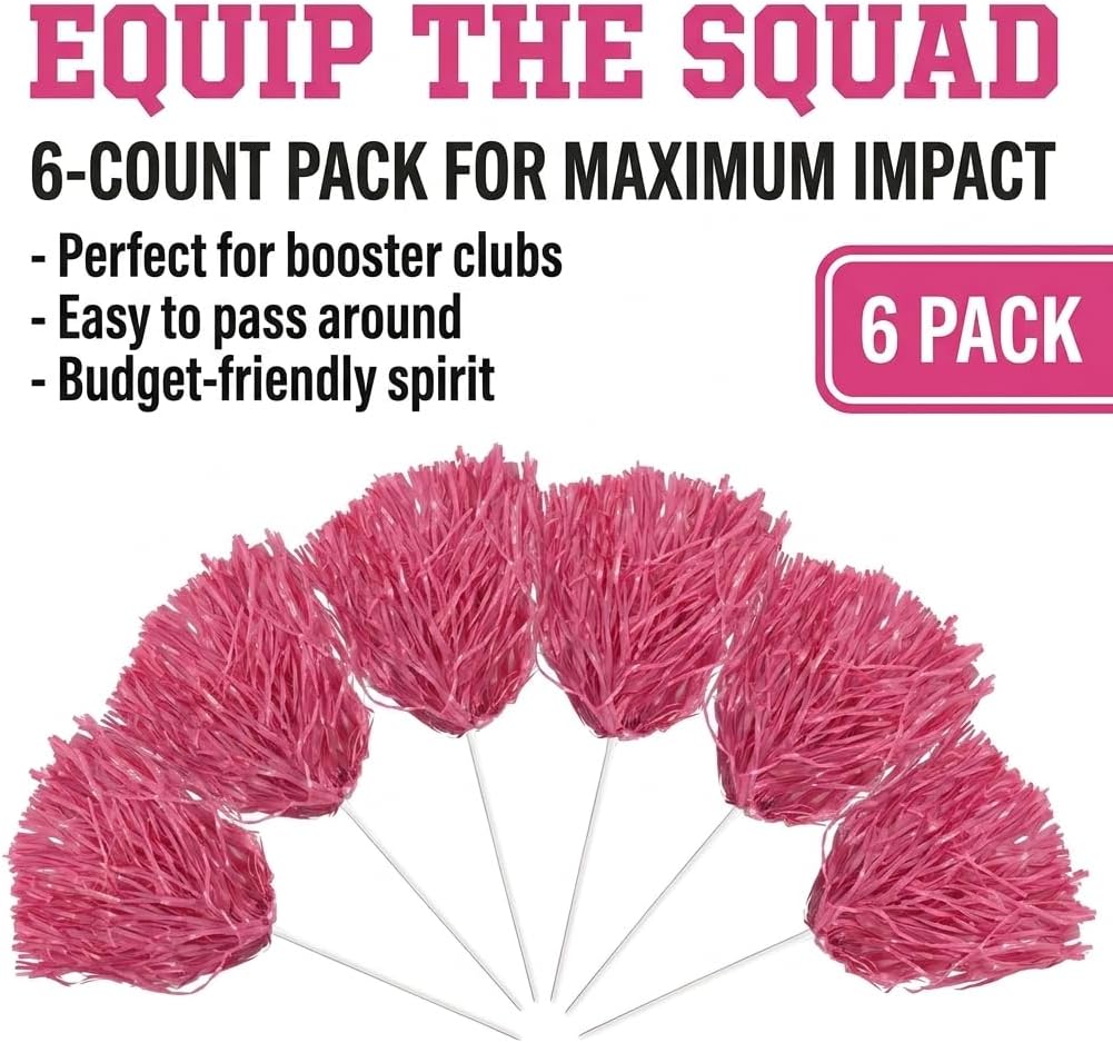 Premium One-Color School Spirit Shakers, Cheerleader Pom Poms, Sports Fan, Football, Basketball, Homecoming, Squad, Team, Party, Dance Club, Performance, Celebrations