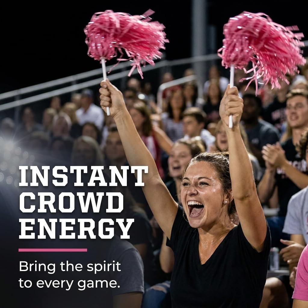 Premium One-Color School Spirit Shakers, Cheerleader Pom Poms, Sports Fan, Football, Basketball, Homecoming, Squad, Team, Party, Dance Club, Performance, Celebrations