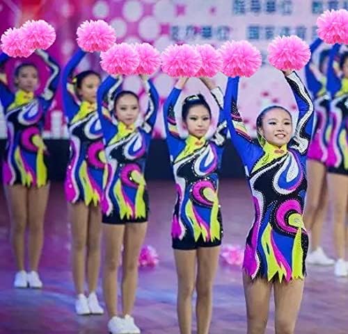 AOPANDA Cheerleading Pom Poms with Baton Handle for Team Spirit Sports Dance Cheering Kids Adults