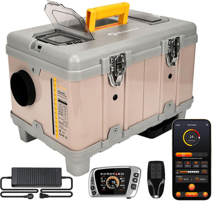 8KW Diesel Heater, 5L Compact Portable Diesel Air Heater, 12V/110V ALL IN ONE Fast Heating with APP Control, 16404ft Altitude Mode and Auto Thermostat, Parking Heater for Cars RV Camper Garage