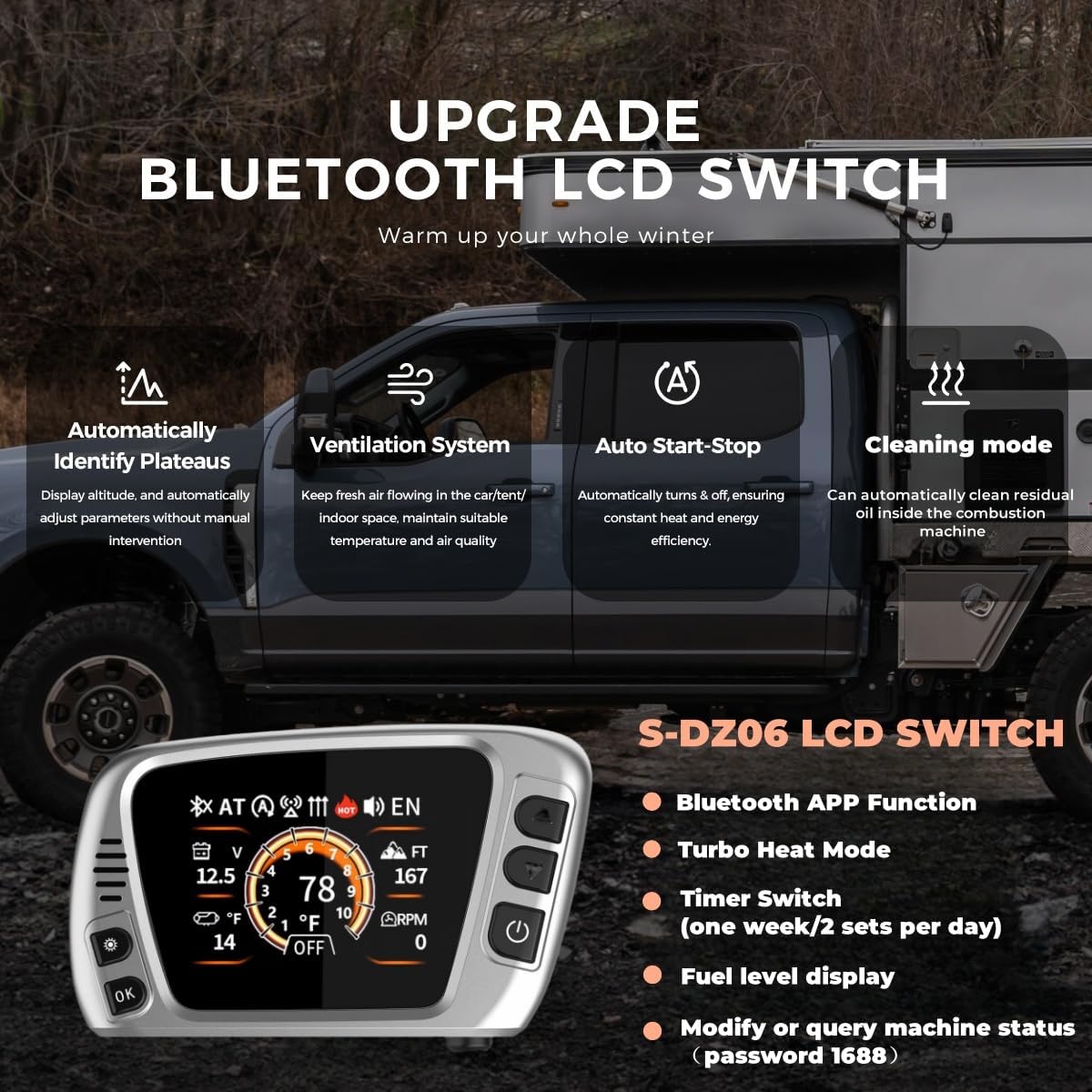 8KW Diesel Heater, 5L Compact Portable Diesel Air Heater, 12V/110V ALL IN ONE Fast Heating with APP Control, 16404ft Altitude Mode and Auto Thermostat, Parking Heater for Cars RV Camper Garage