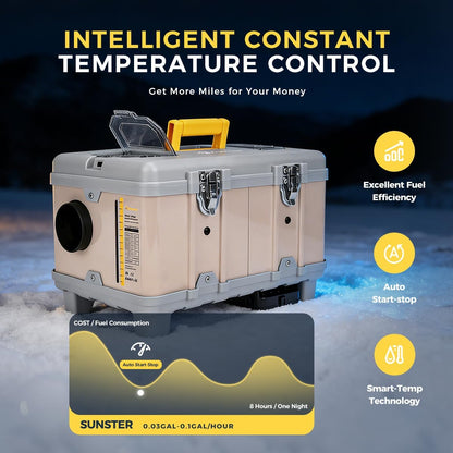 8KW Diesel Heater, 5L Compact Portable Diesel Air Heater, 12V/110V ALL IN ONE Fast Heating with APP Control, 16404ft Altitude Mode and Auto Thermostat, Parking Heater for Cars RV Camper Garage