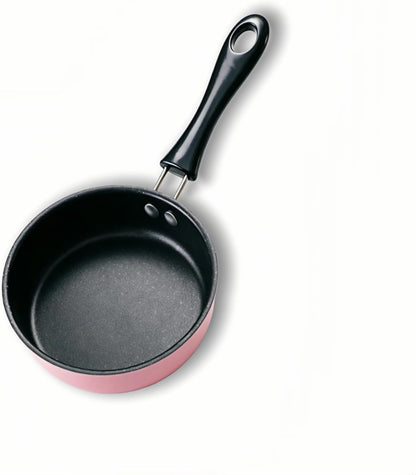 4.7 Inch Mini Nonstick Egg Frying Pan,Small Cast Iron Skillet with Heat Resistant Handle,Induction Compatible Tiny Pan for Gas Electric Stove,Compact for Single Egg Pancakes Appetizers(Pink)