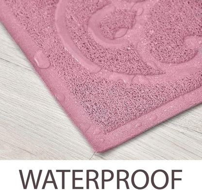 PetLike Cat Litter Box Mat, Thick Kitty Litter Trapping Mat, Durable,Waterproof &Washable with Non-Slip Backing, Soft on Kitty Paws and Easy to Clean, BPA Free