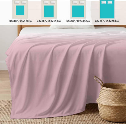 Cooling Blanket for Hot Sleepers Ombre Pink Lightweight Breathable Double Sided Summer Blanket Gradient Milky White Cooling Throw Blanket for Couch Bed Night Sweats 30"x40"