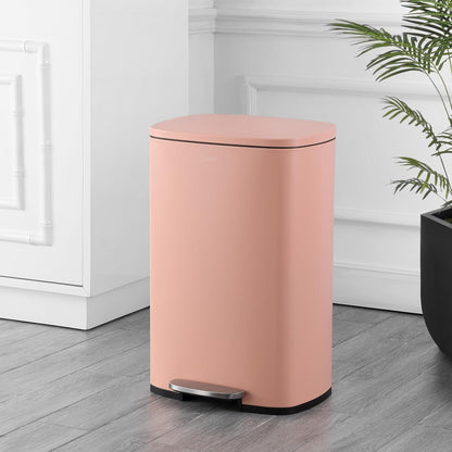 Connor 2-Piece Iron Trash Can, Flamingo Pink