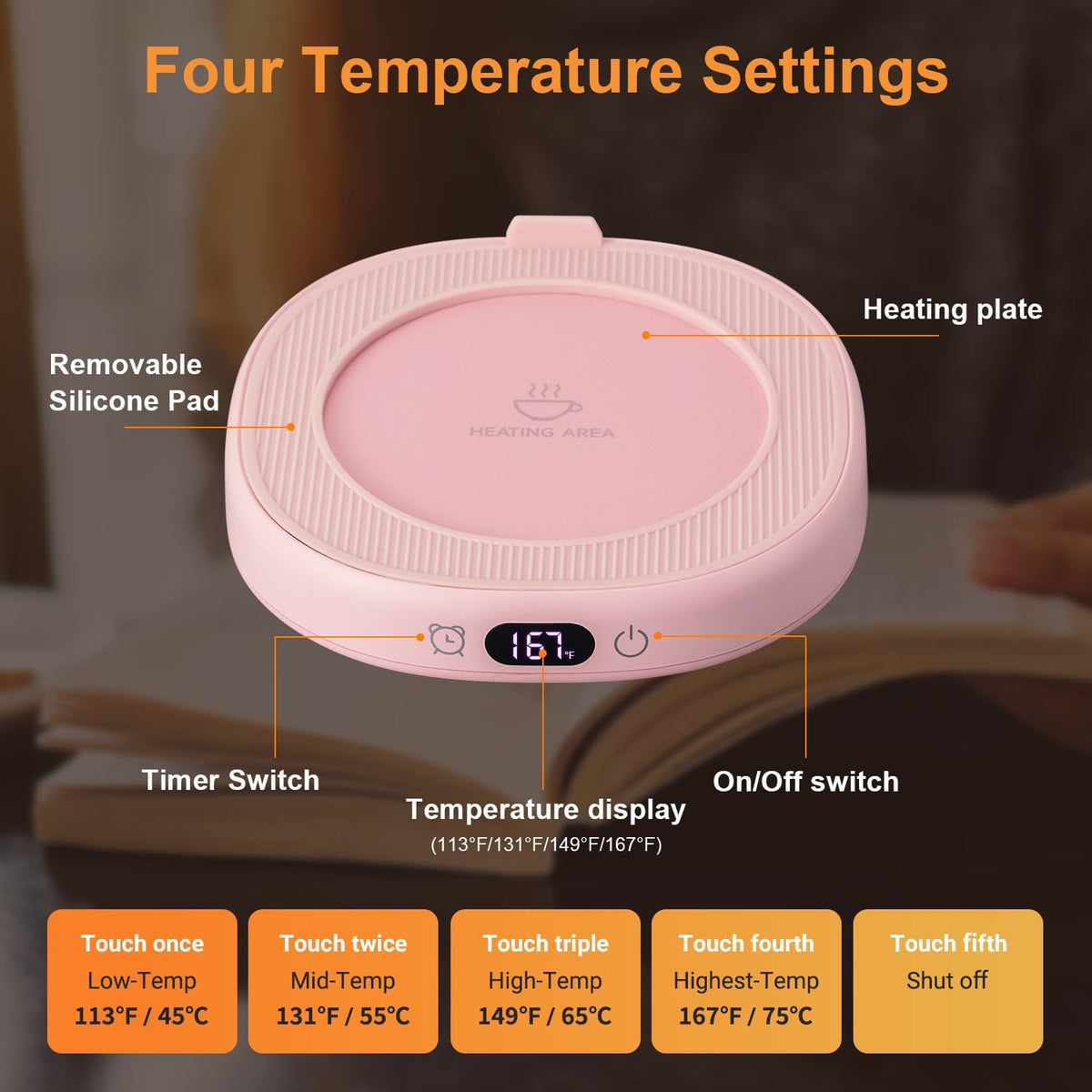 Coffee Mug Warmer & You are Awesome Mug Set, Electric Cup Warmer for Desk