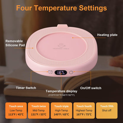 Coffee Mug Warmer & You are Awesome Mug Set, Electric Cup Warmer for Desk