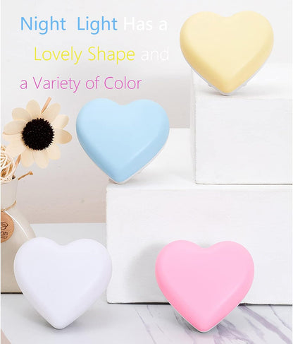 Cute Heart Plug in Night Light with Sensor (Pink)